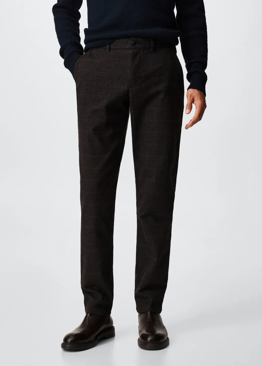 Pantaloni slim fit cotone quadri