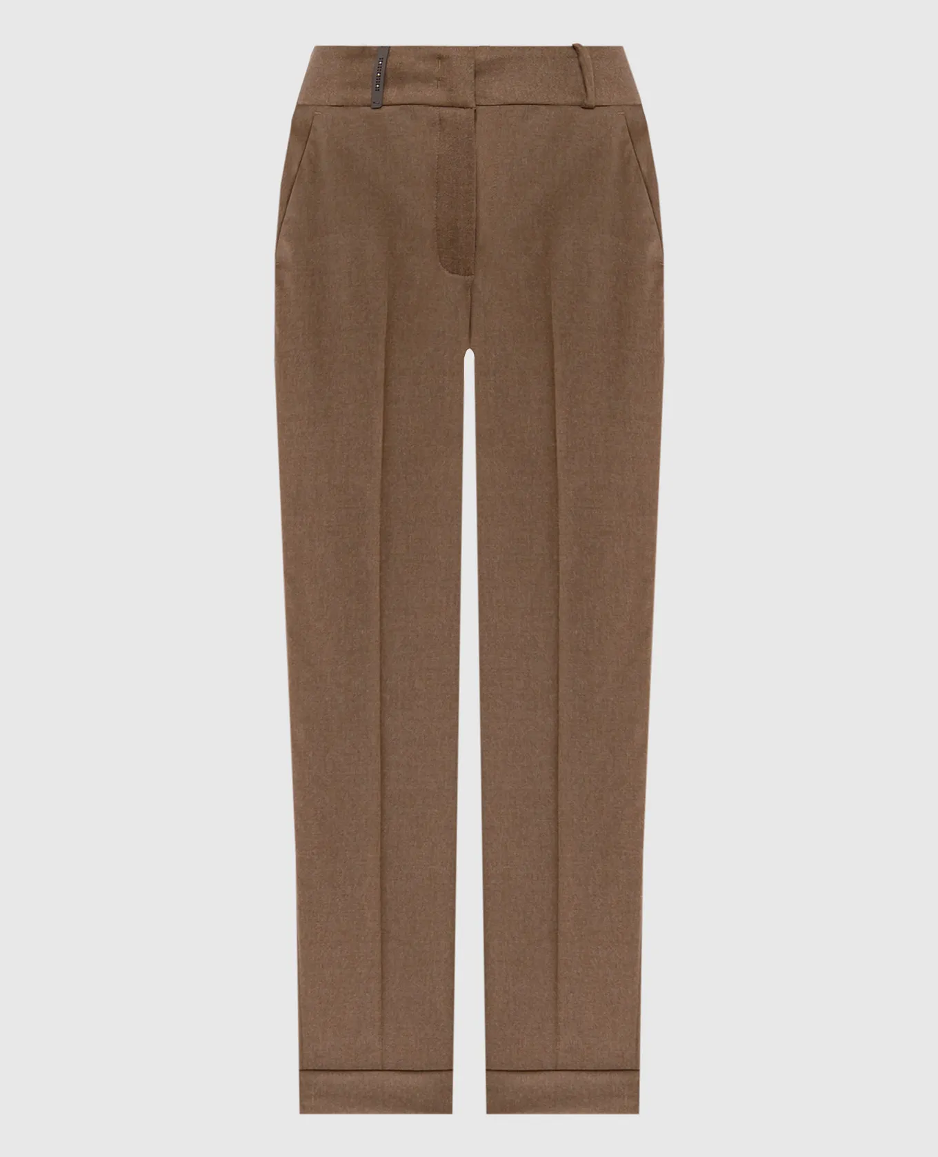 Peserico Pantaloni marroni in lana e cashmere P04629U03358