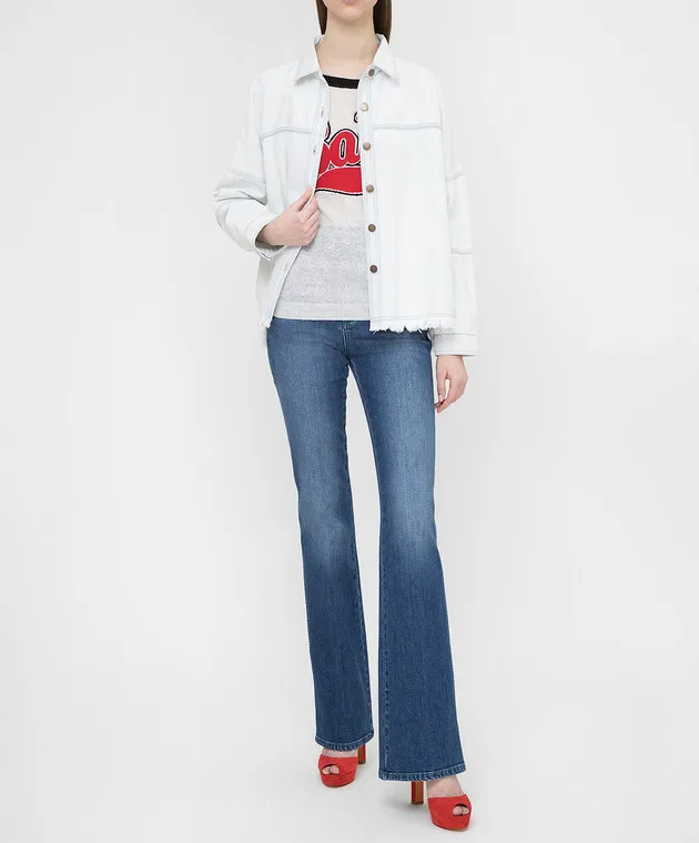 Philosophy di Lorenzo Serafini Maglia in lino bianco A0927