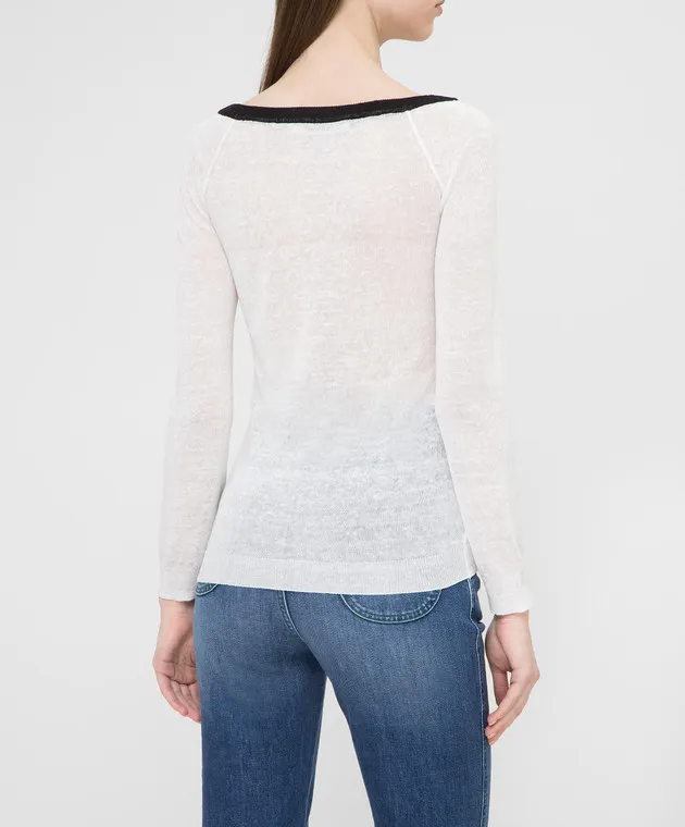 Philosophy di Lorenzo Serafini Maglia in lino bianco A0927