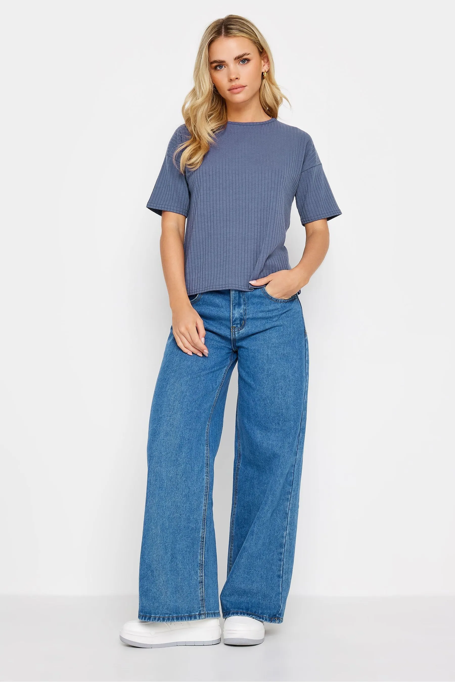 PixieGirl Petite - T-shirt squadrata a coste