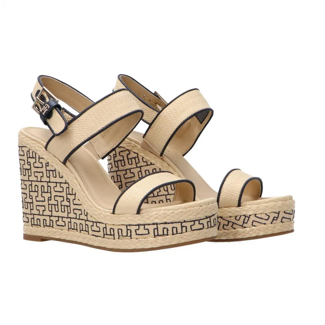 PLATFORM TH MONO RAFIA WEDGE Beige