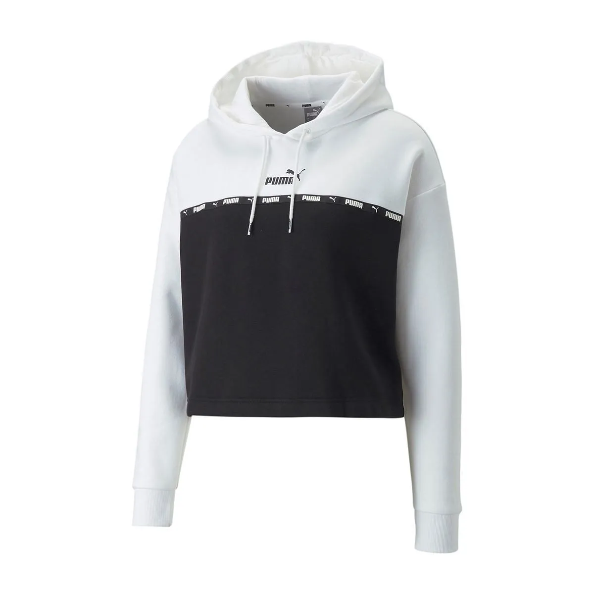      PUMA FELPA CROP CON CAPPUCCIO TAPE DONNA  