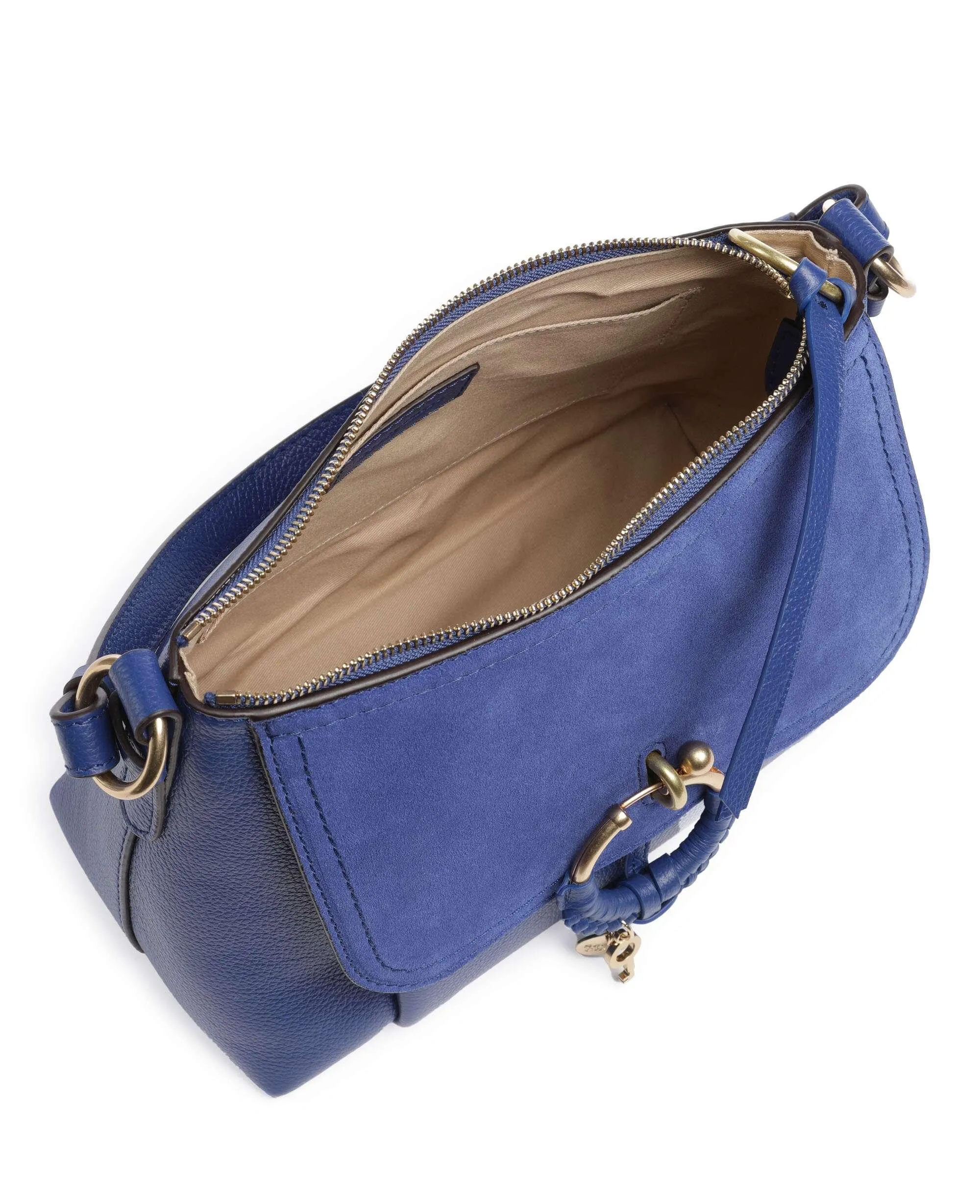  See by Chloé Joan Borsa a spalla pelle bovina ruvida, pelle di vacchetta finemente grana blu  