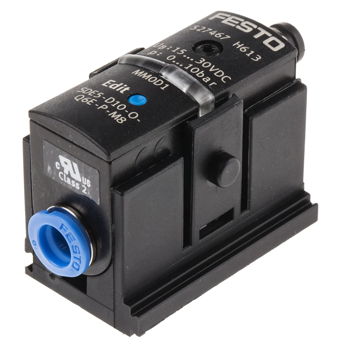 Sensore di pressione SDE5-D10-O-Q6E-P-M8, pressione massima 10bar, IP40 6 mm Tubing