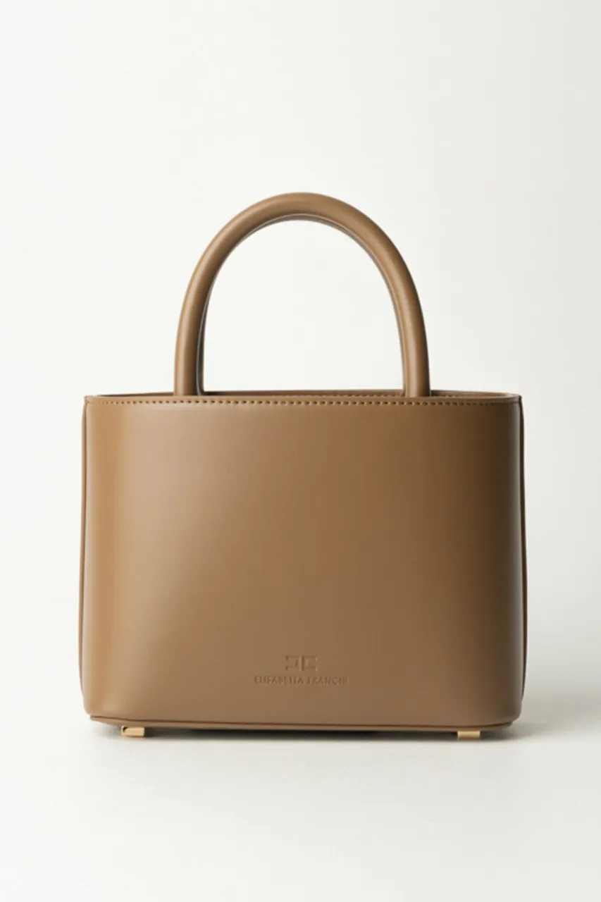 Shopper piccola con placca logo smaltata TORTORA