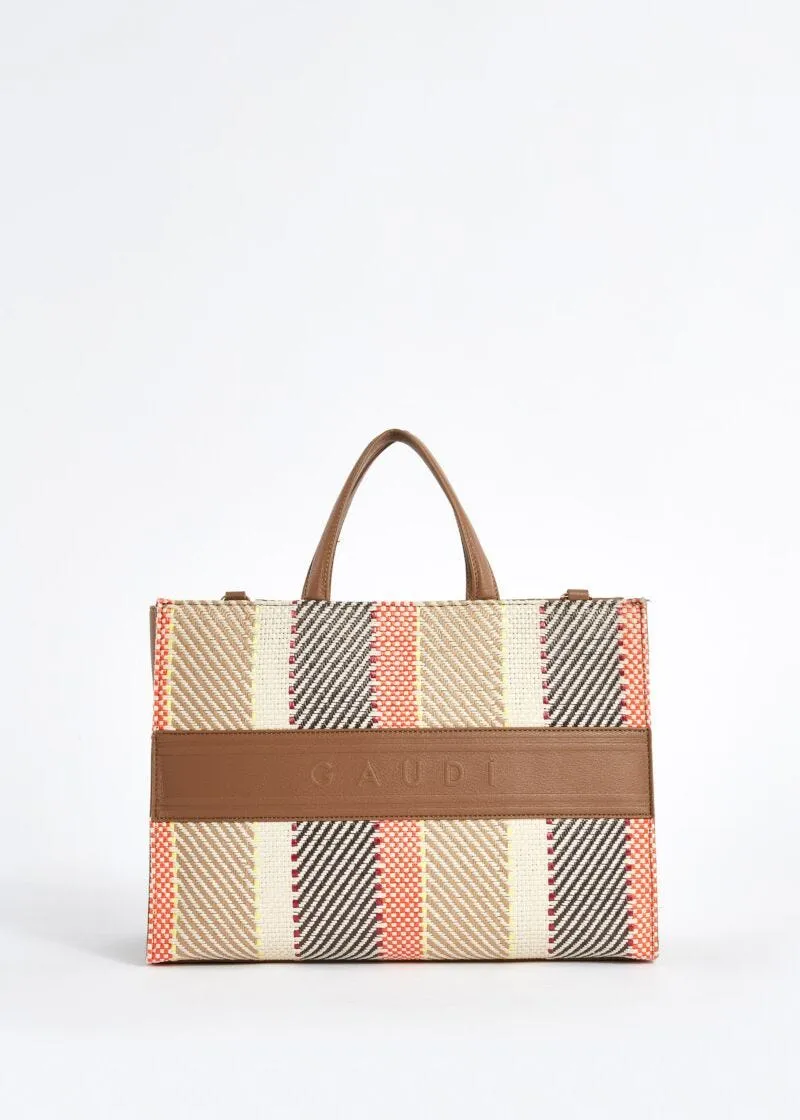 Shopping bag in rafia e similpelle