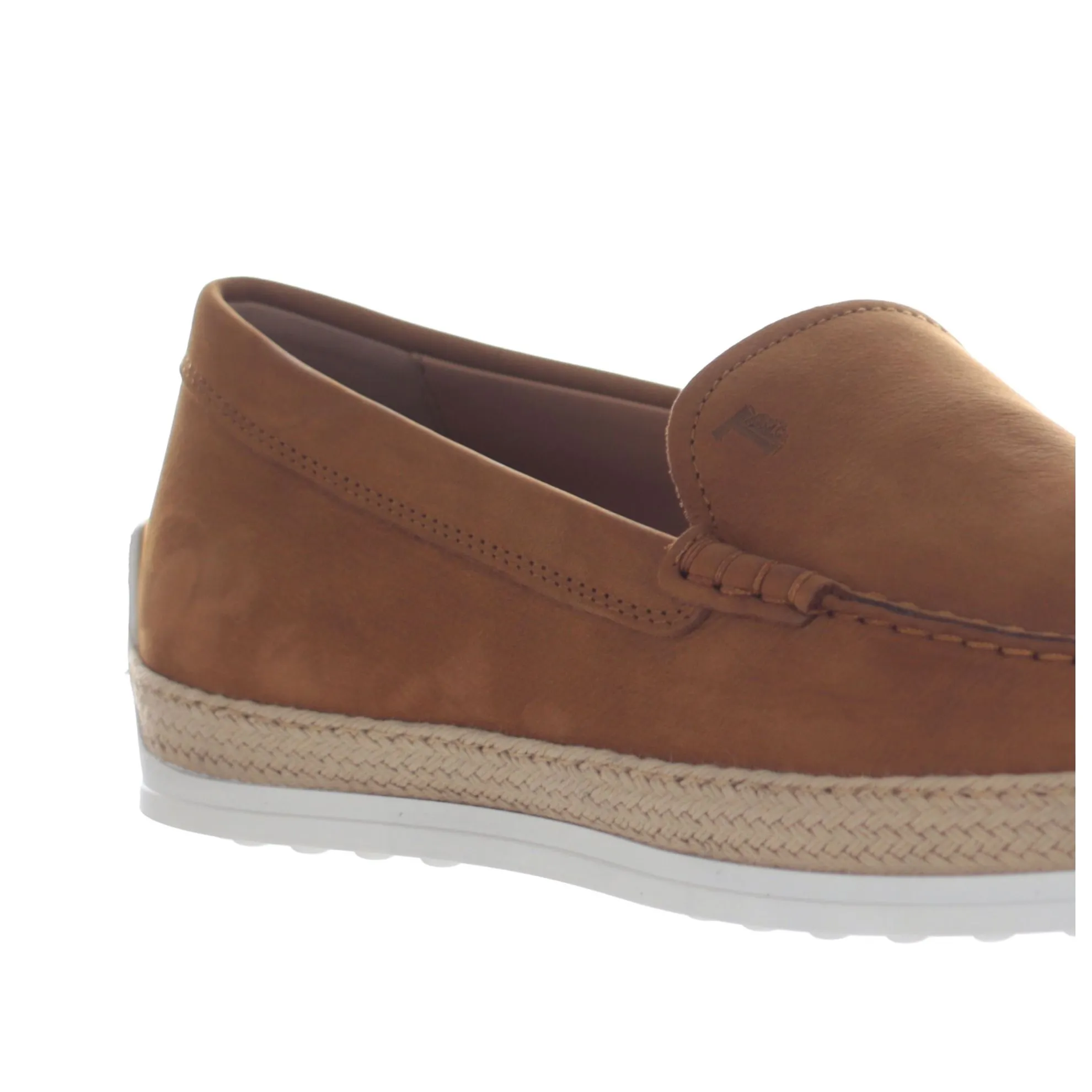 Slip on in nabuk con gommini e rafia