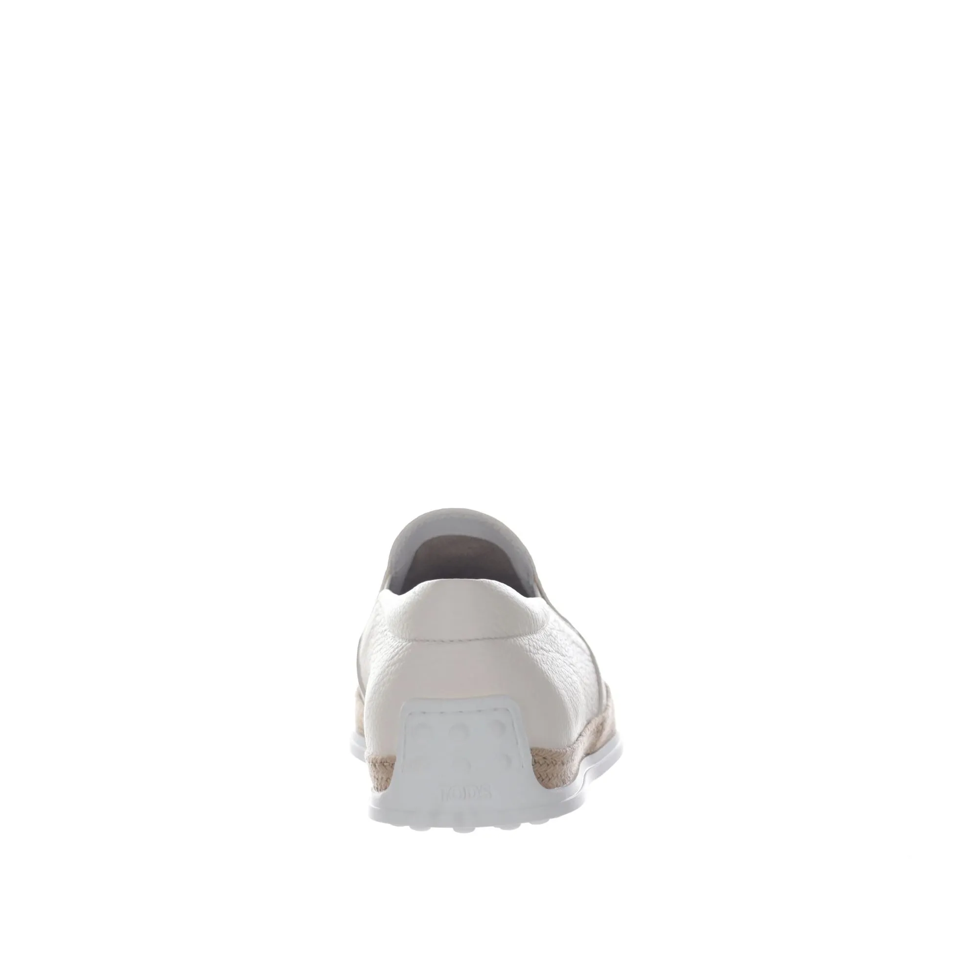Slip on in pelle martellata con gommini e rafia