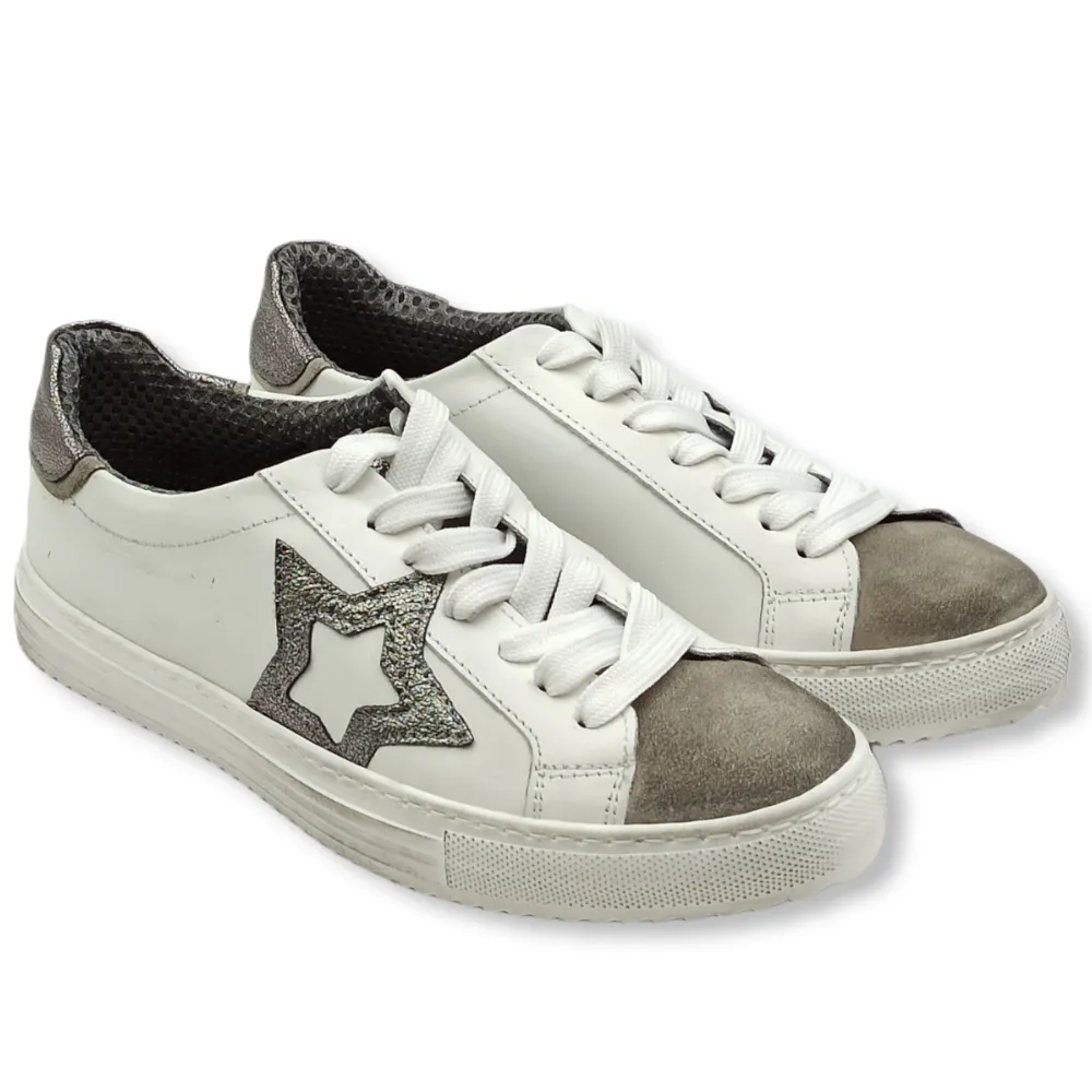 Sneaker donna pelle D. Scudieri 101 PIETRA BIANCO C.FUCILE