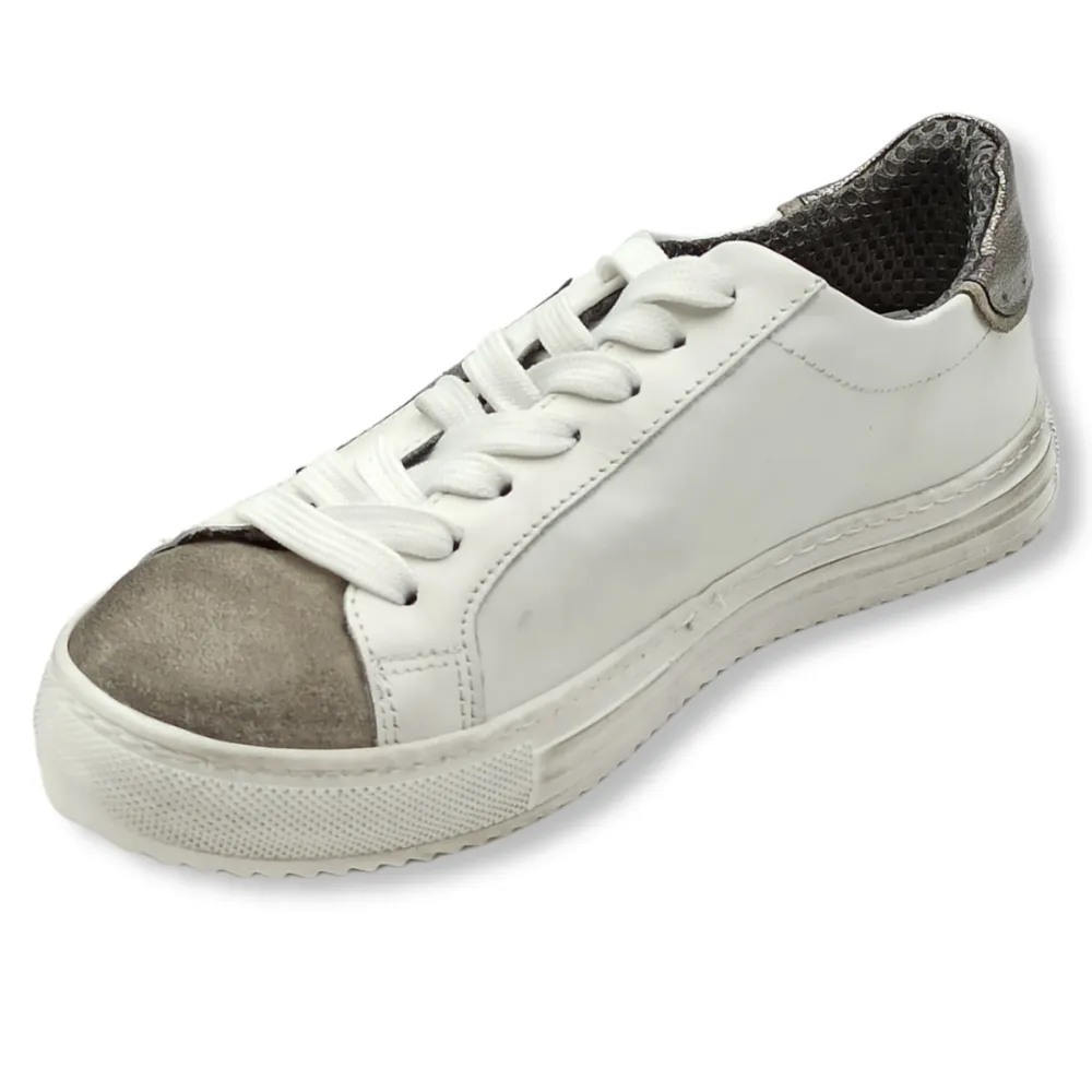 Sneaker donna pelle D. Scudieri 101 PIETRA BIANCO C.FUCILE