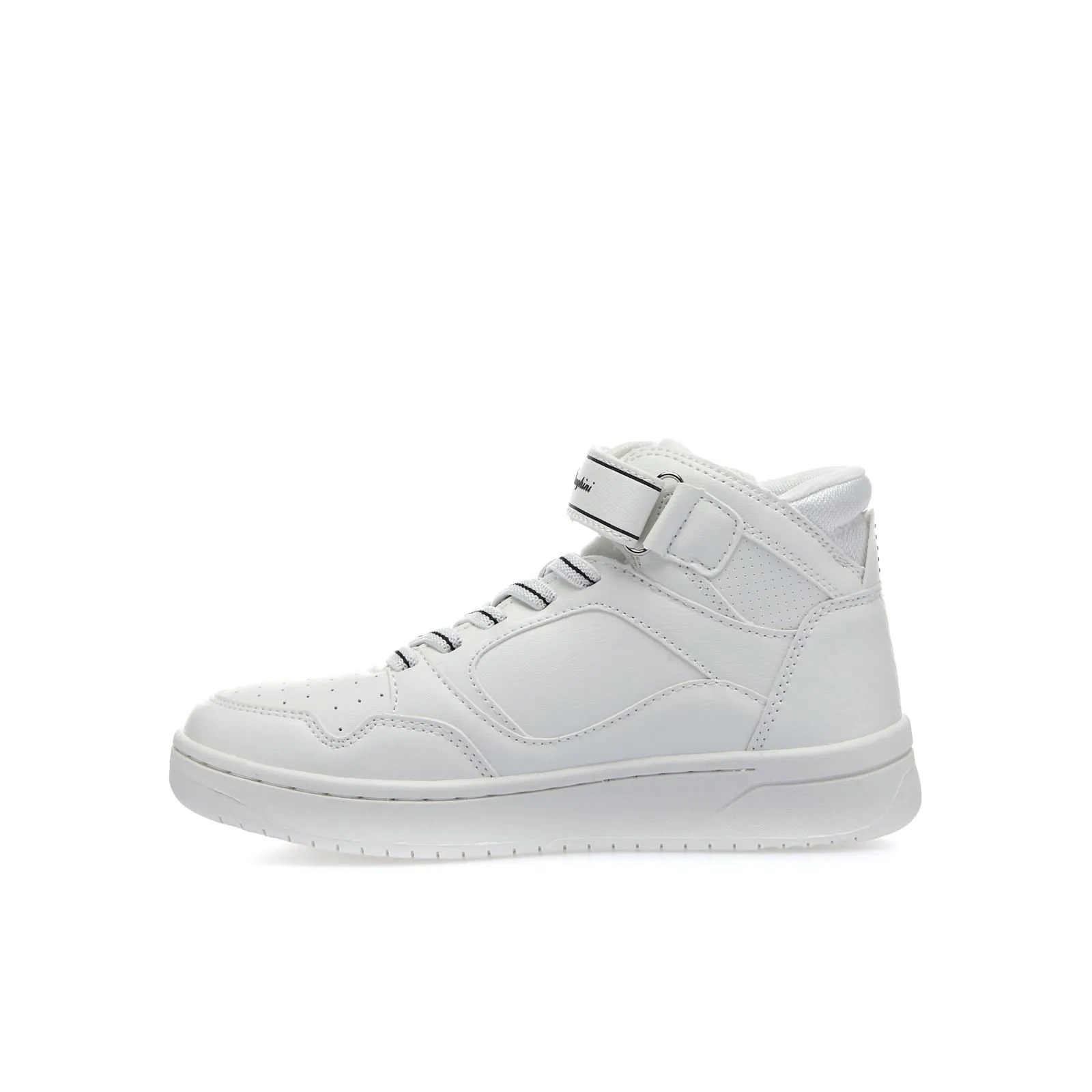 Sneakers alte basket bianche da bambino con stemma