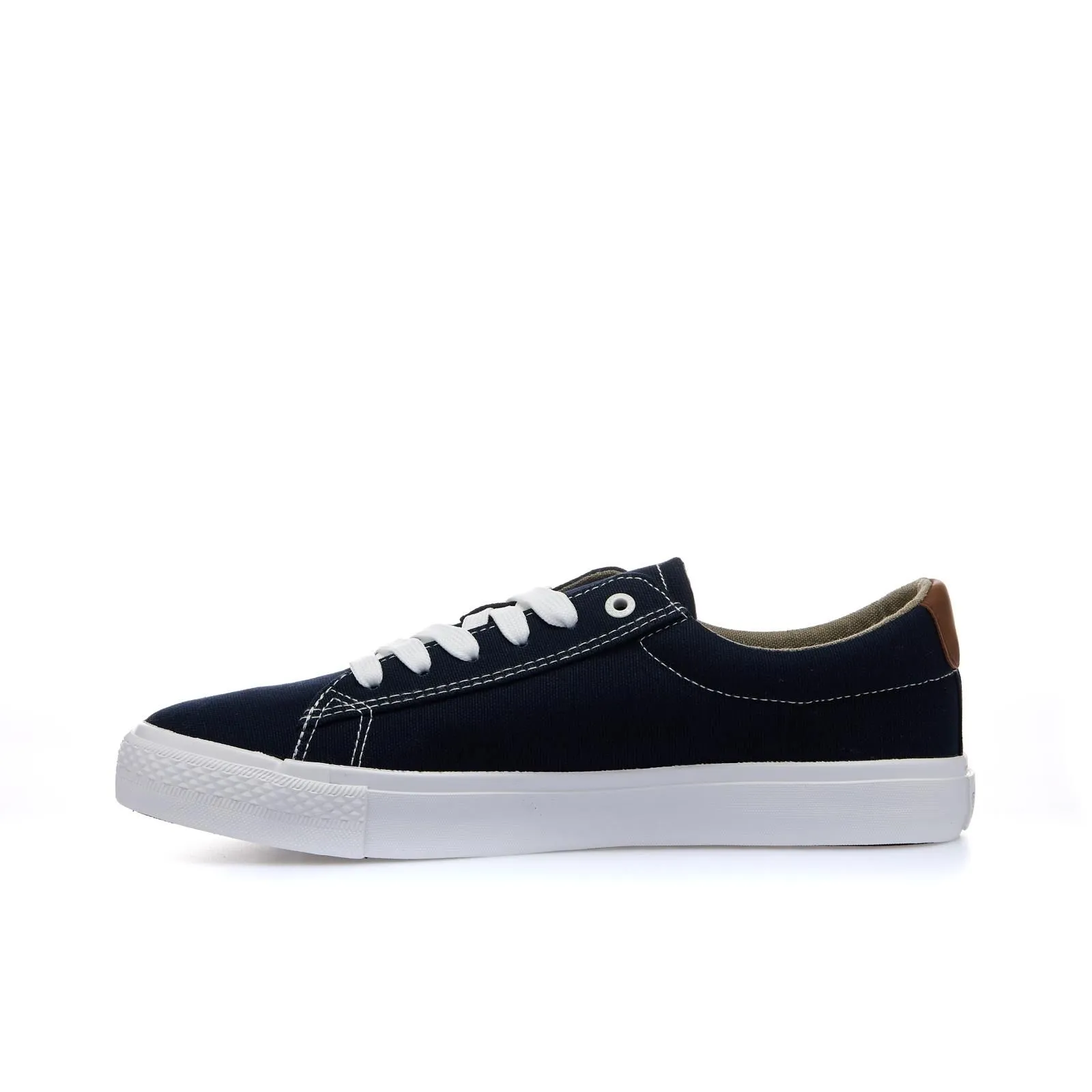 Sneakers blu in tessuto con logo laterale