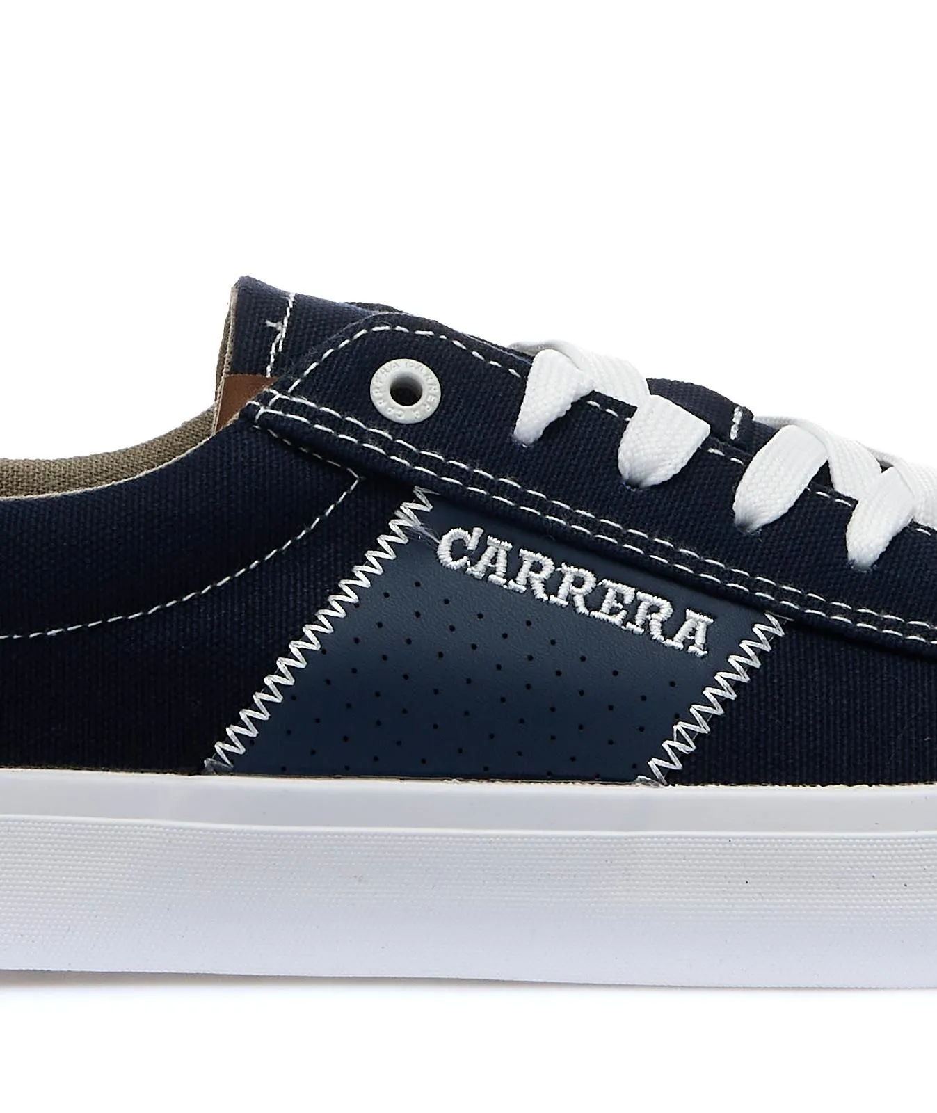 Sneakers blu in tessuto con logo laterale