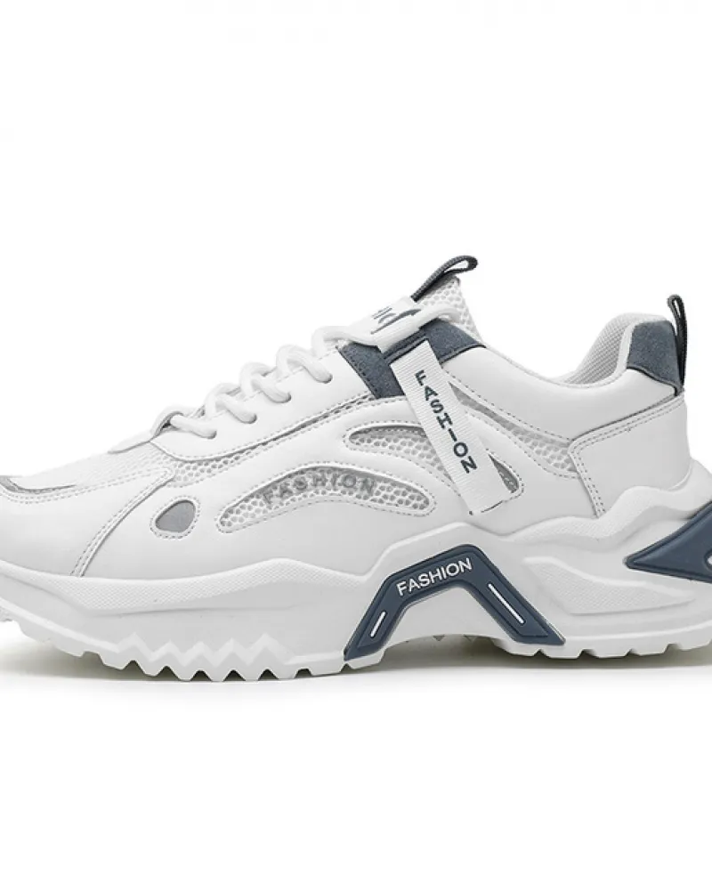 Sneakers casual da uomo alla moda, leggere, versatili, comode, bianche, traspiranti, suola spessa, allaperto, da passeggio, da