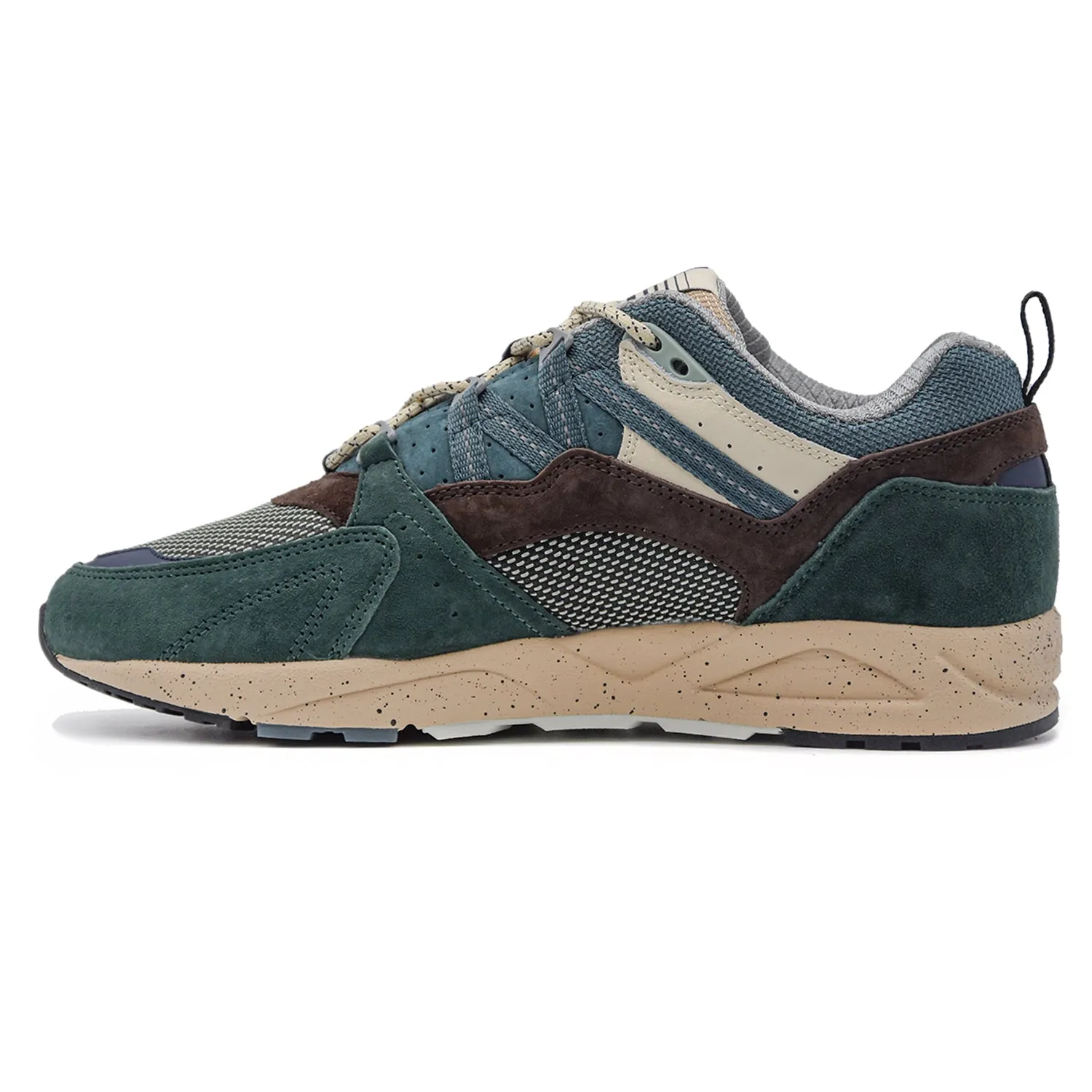 Sneakers Uomo Karhu Verde Fusion 2.0 Sovrapposizioni In Camoscio