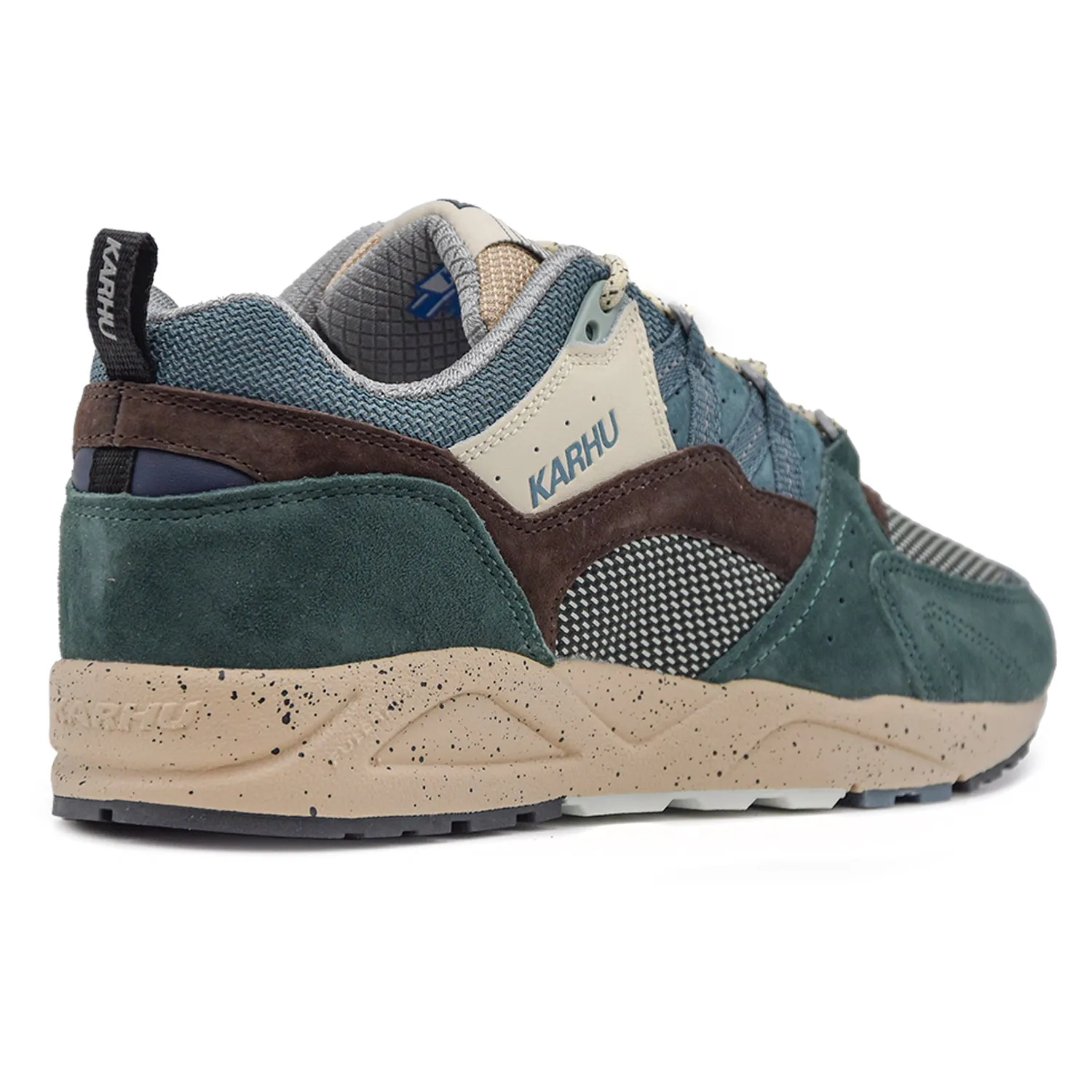 Sneakers Uomo Karhu Verde Fusion 2.0 Sovrapposizioni In Camoscio