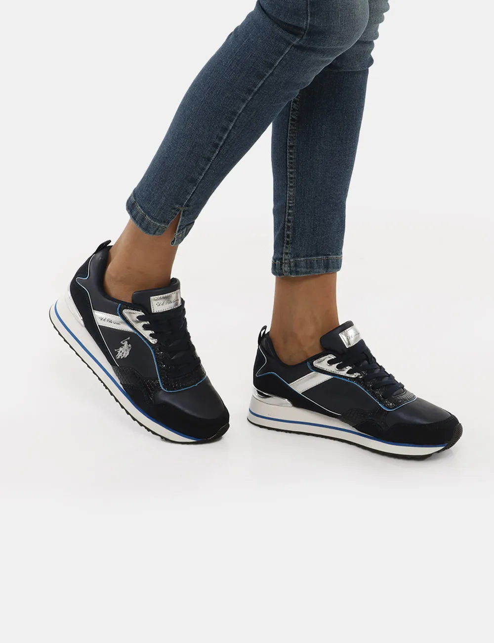Sneakers U.S. Polo Assn con inserti argento