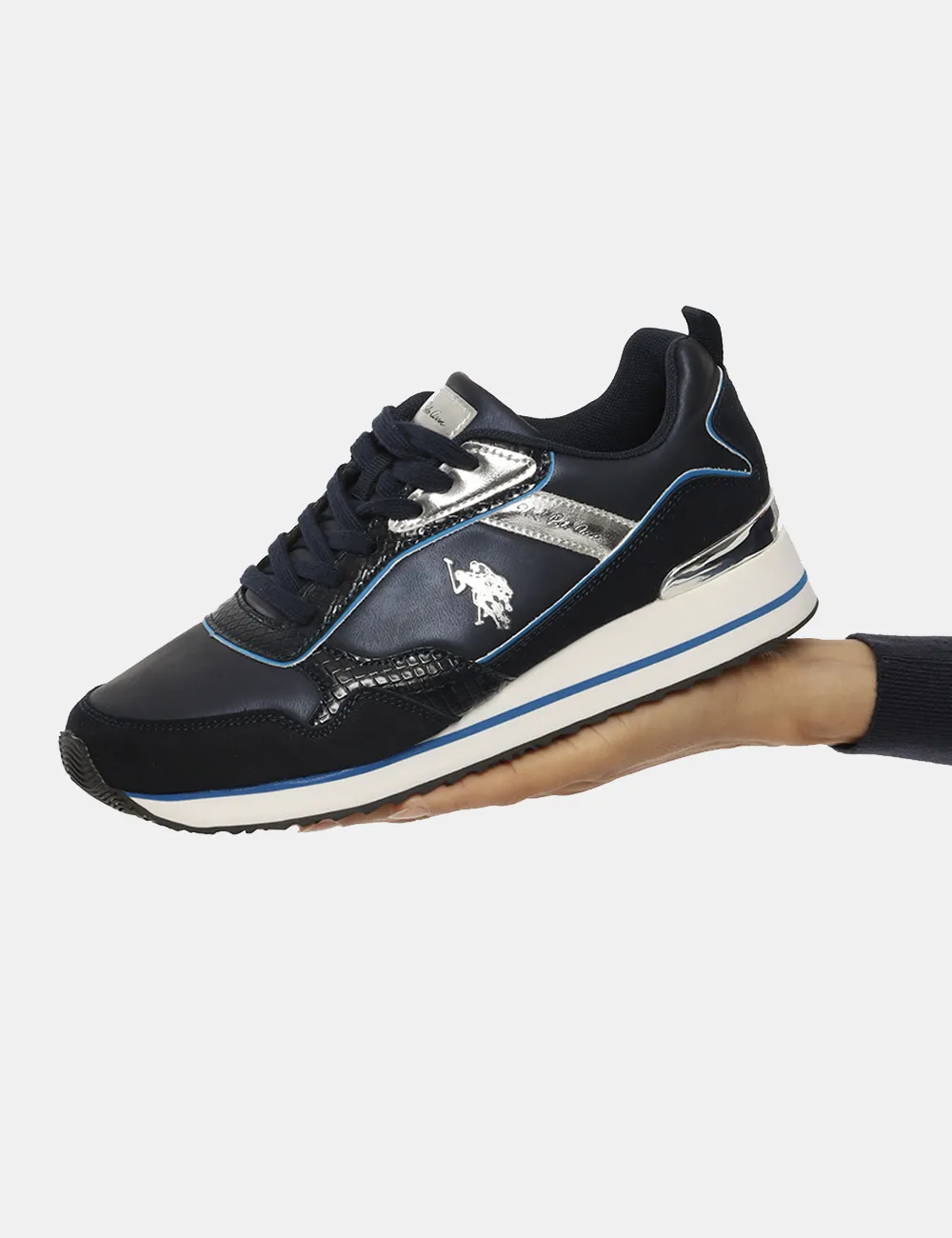 Sneakers U.S. Polo Assn con inserti argento