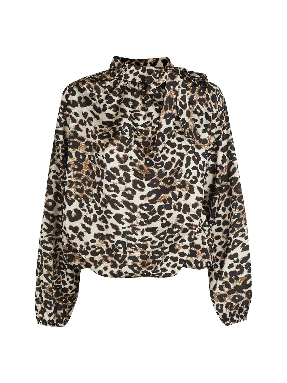 Solada Blouse femme imprimé animalier à col montant