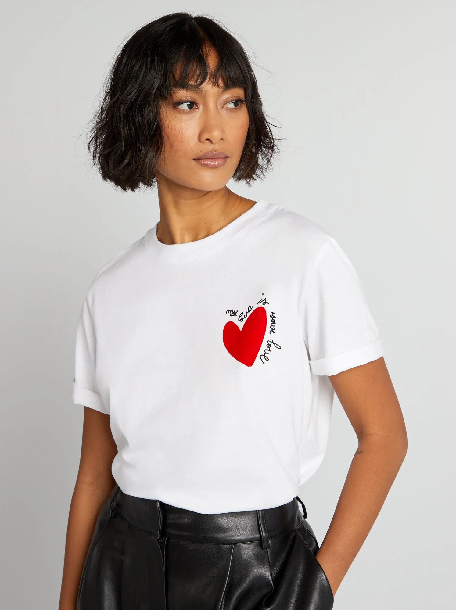 T-shirt basica speciale san valentino - BIANCO