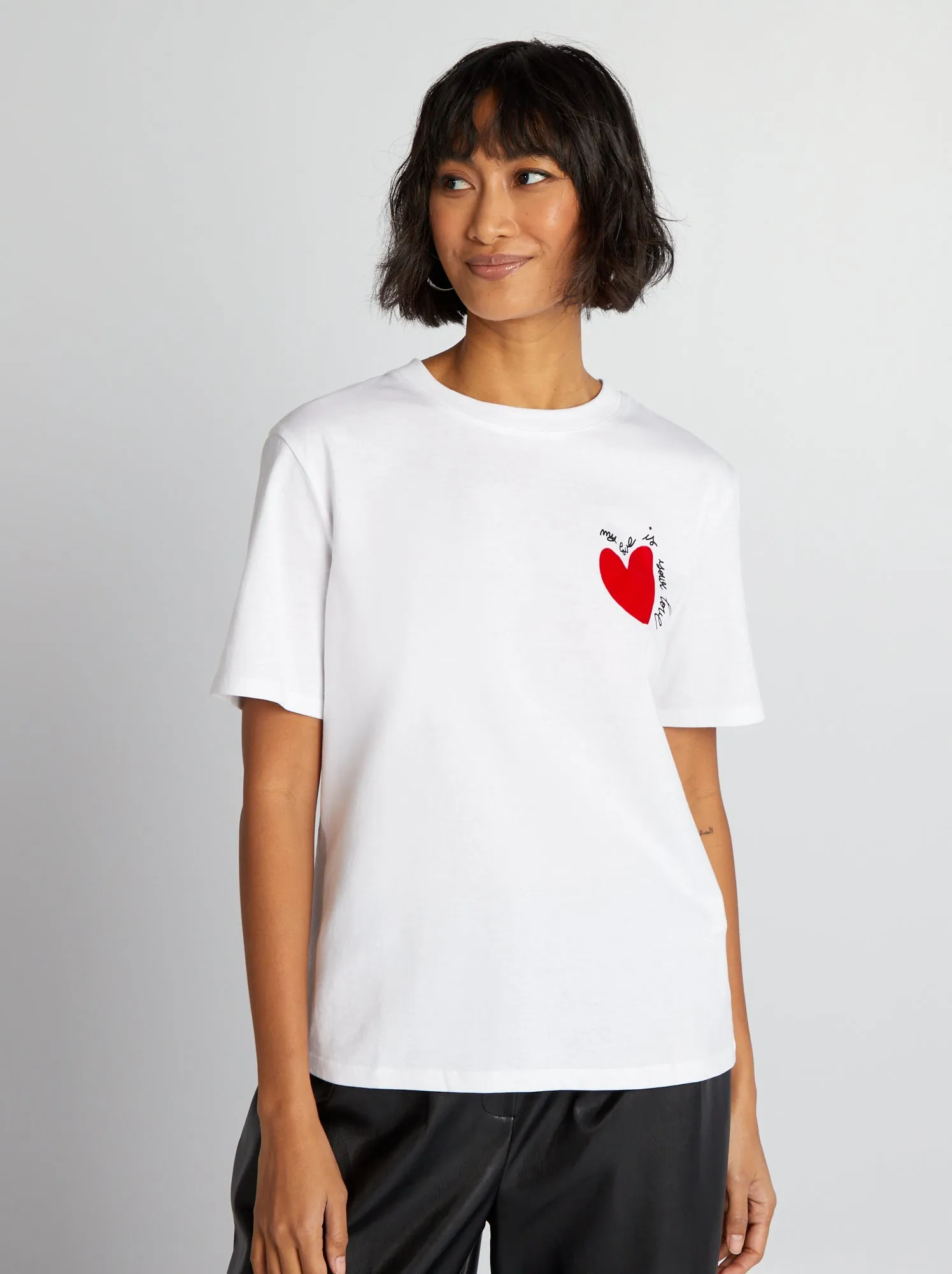 T-shirt basica speciale san valentino - BIANCO