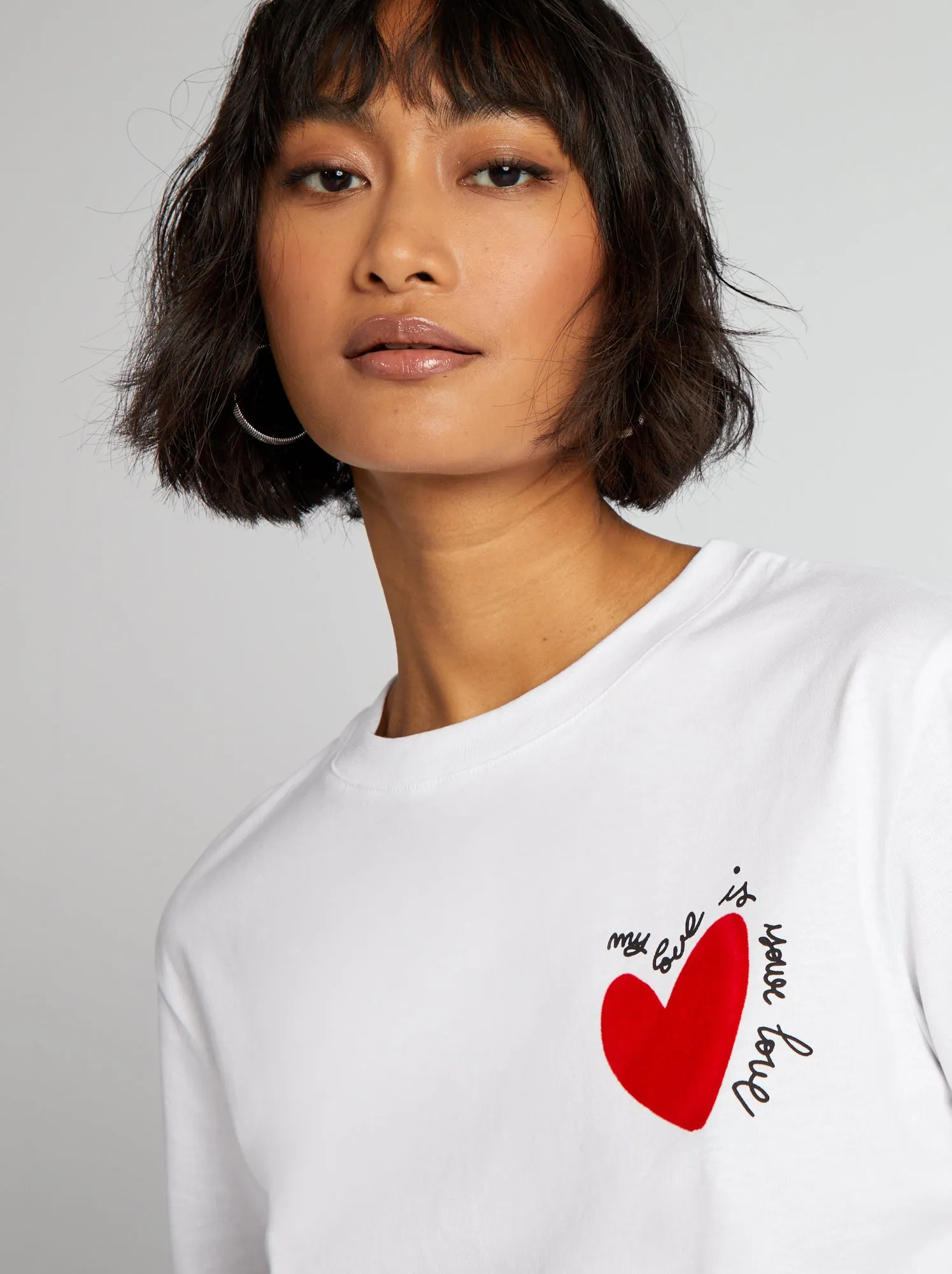 T-shirt basica speciale san valentino - BIANCO