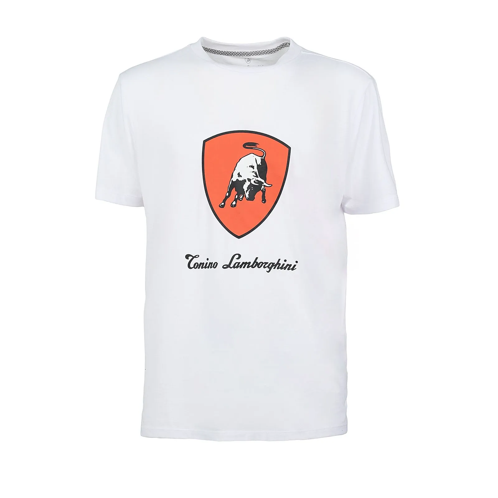 T-shirt bianca maniche corte con stemma e logo