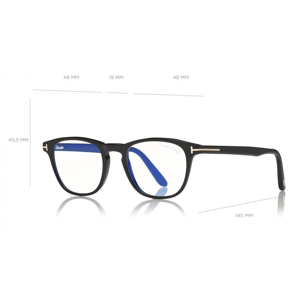 Tom Ford - Blue Block Soft Round Opticals Glasses - Occhiali da Vista Rotondi - Nero - FT5625-B - Tom Ford Eyewear