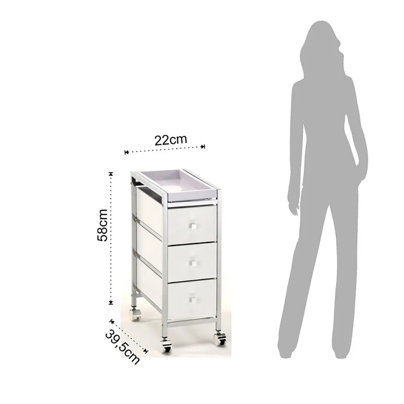 Tomasucci Cassettiera con ruote Baldo 3/C, bianco opaco