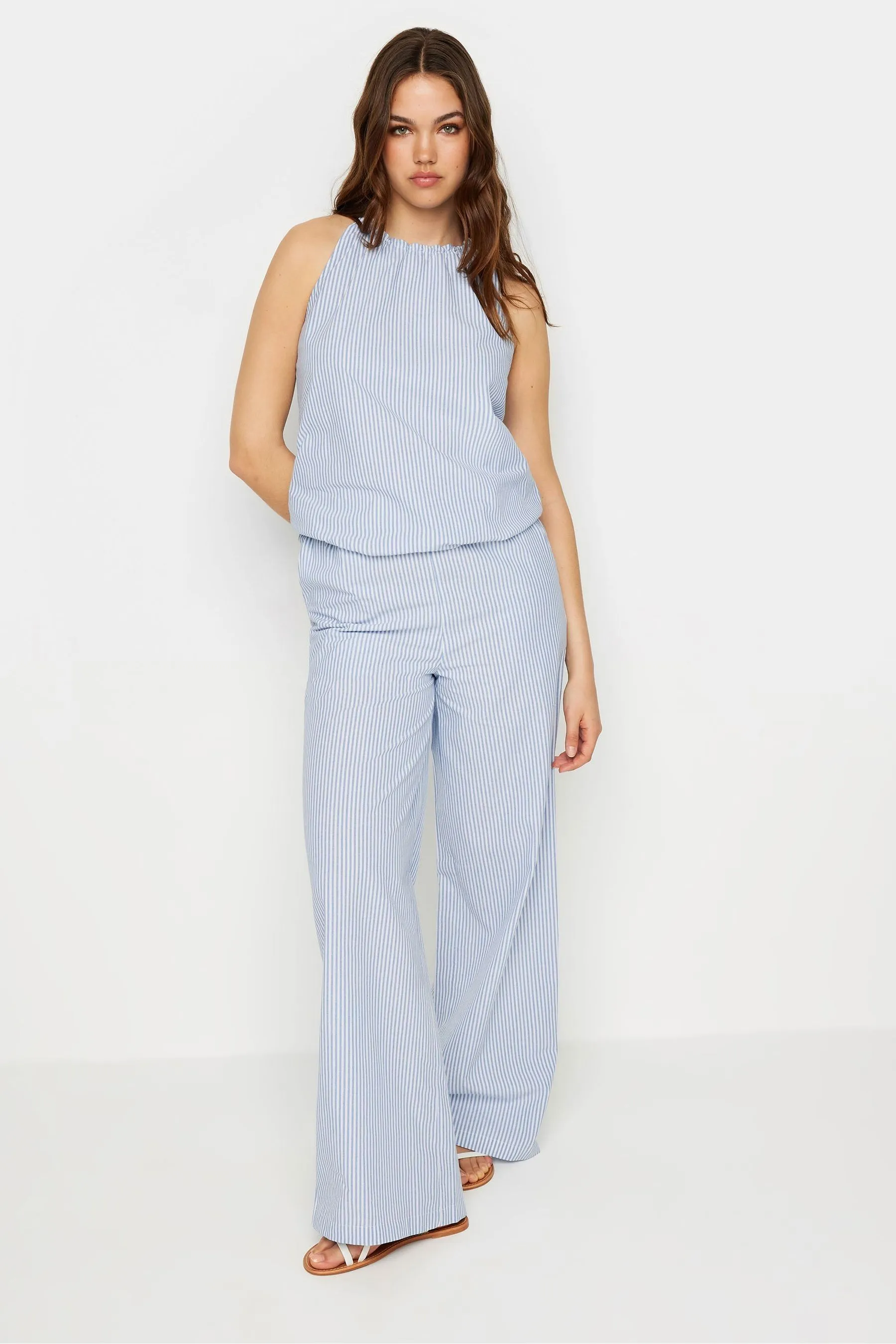 Top Long Tall Sally A righe con scollo all'americana collo  A righe con scollo all'americana