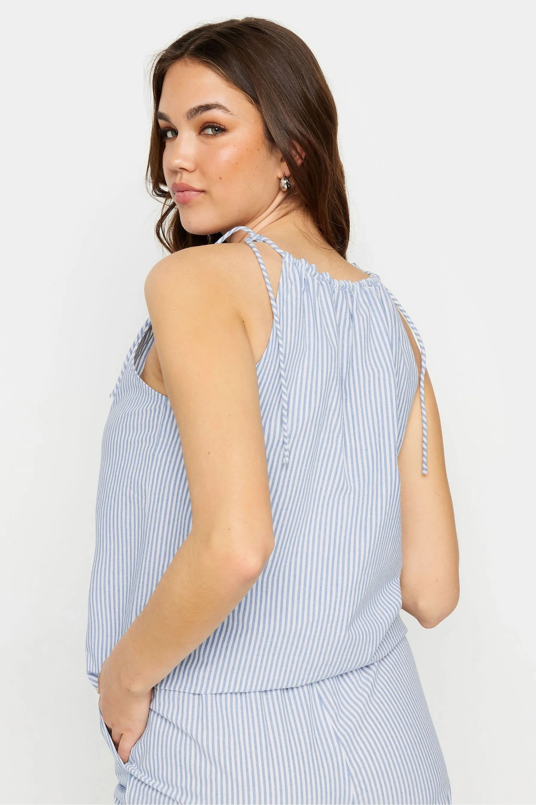 Top Long Tall Sally A righe con scollo all'americana collo  A righe con scollo all'americana