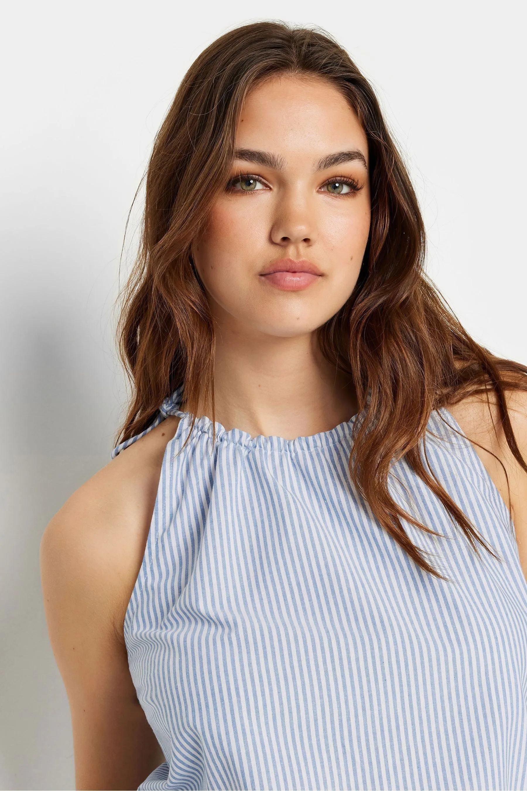 Top Long Tall Sally A righe con scollo all'americana collo  A righe con scollo all'americana