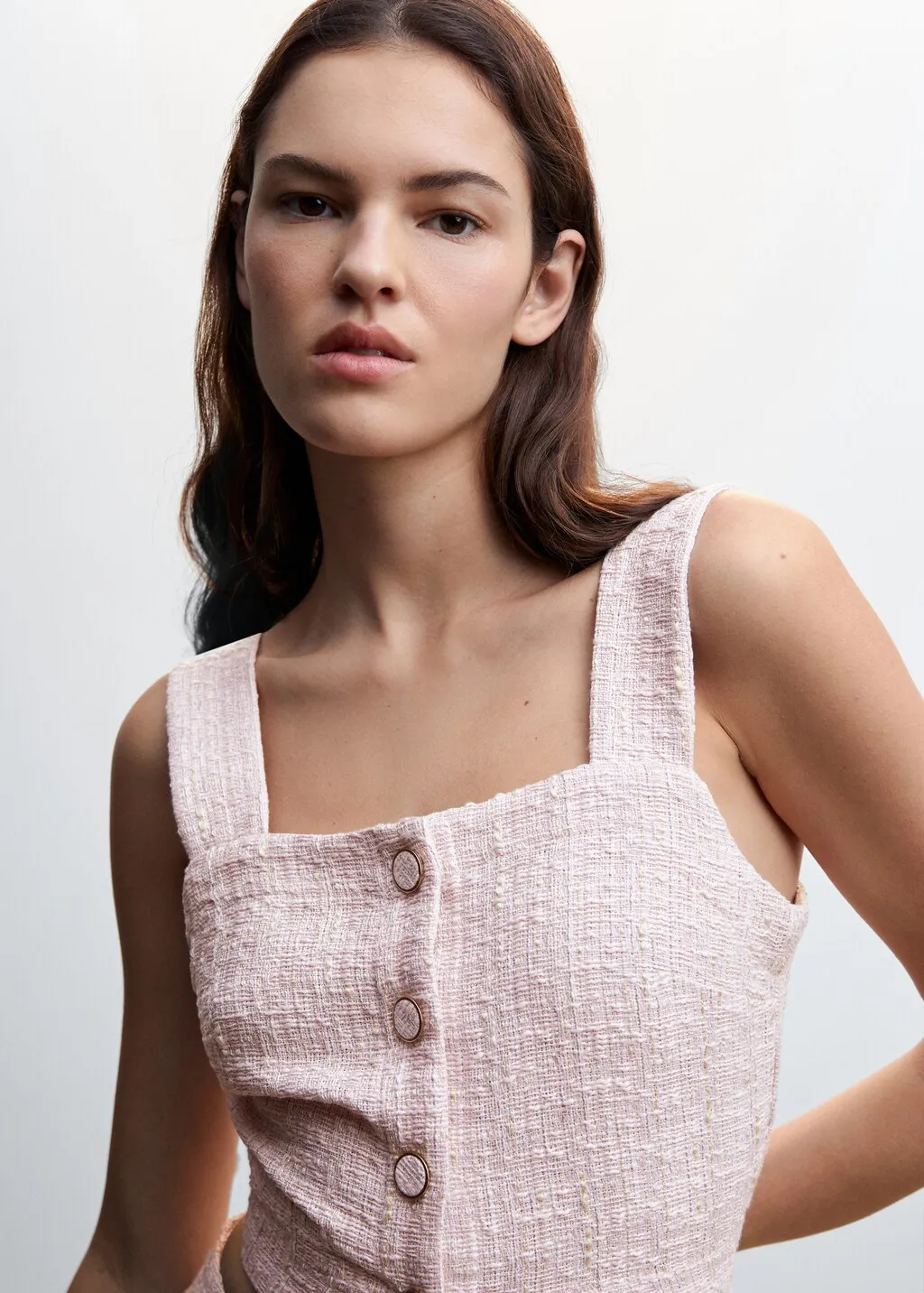 Top tweed bottoni