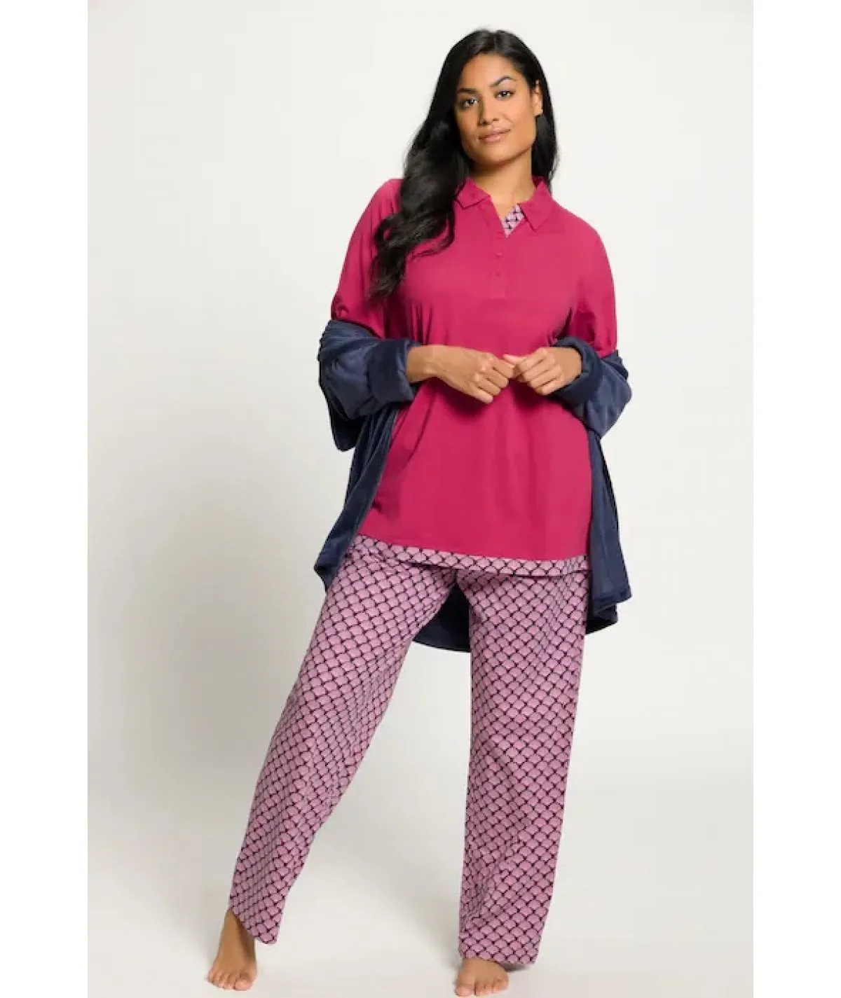 ULLA POPKEN PIGIAMA CURVY LUNGO PER DONNA E RAGAZZA TAGLIE COMODE