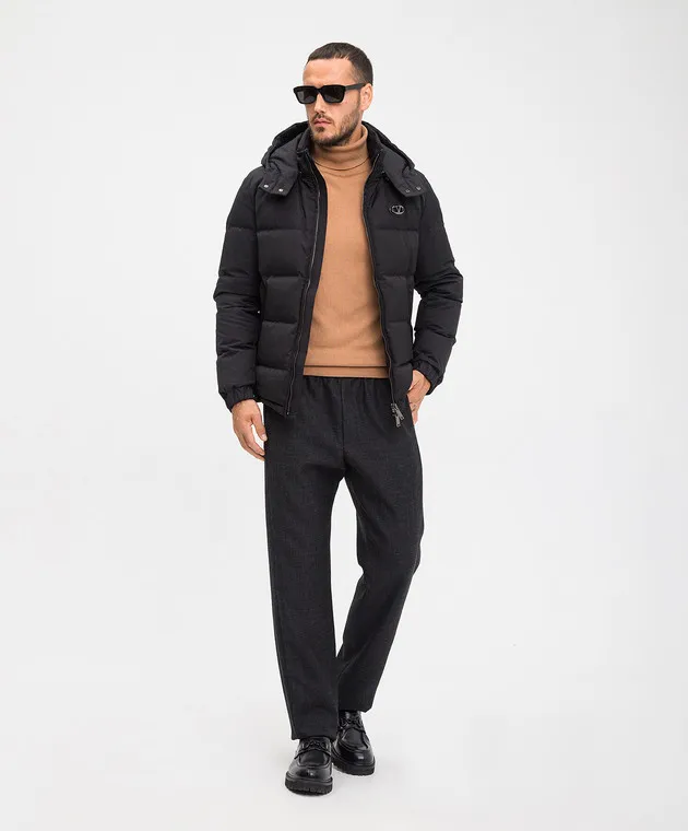 Valentino Pantaloni grigi in lana con revers 5V3RBB668JB