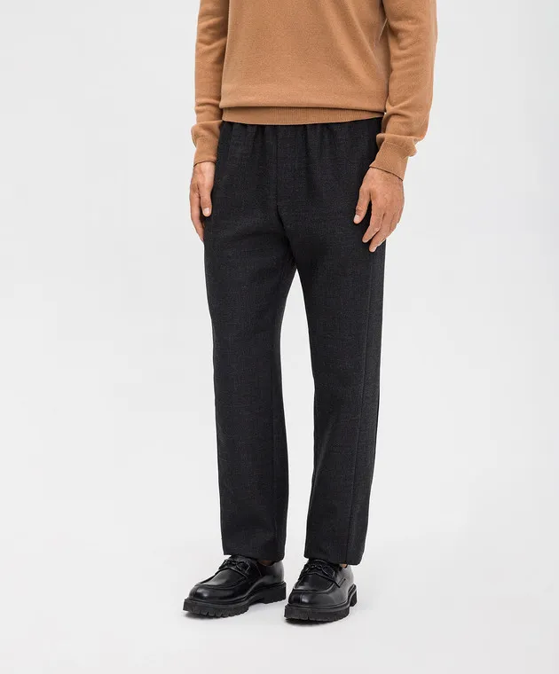 Valentino Pantaloni grigi in lana con revers 5V3RBB668JB