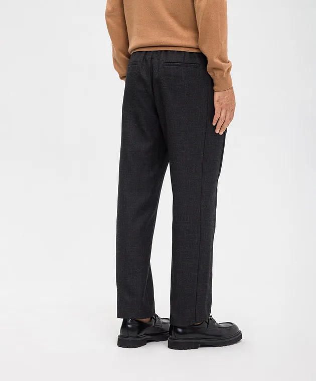 Valentino Pantaloni grigi in lana con revers 5V3RBB668JB