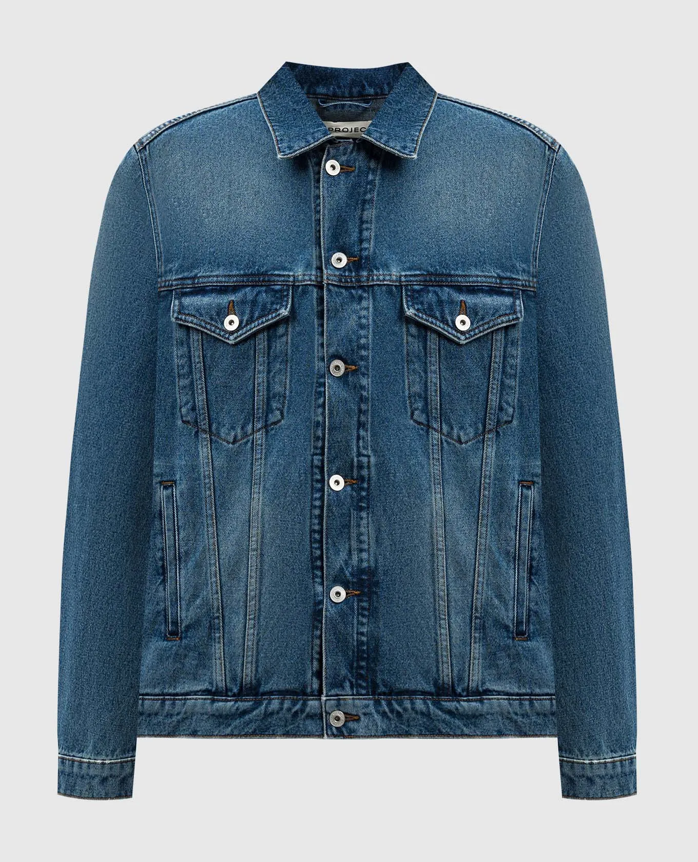Y Project Giubbotto in denim blu con patch logo 207JA001D22