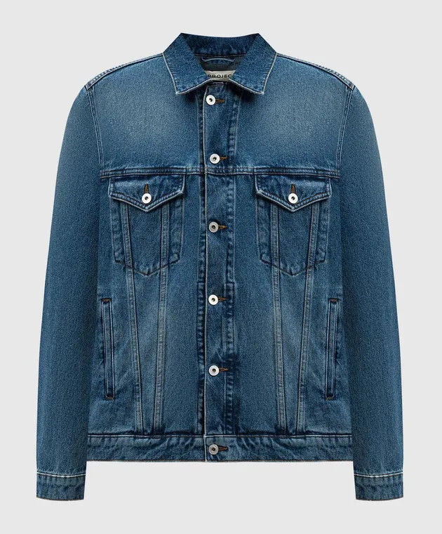 Y Project Giubbotto in denim blu con patch logo 207JA001D22
