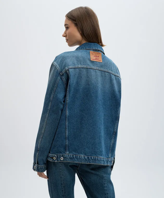 Y Project Giubbotto in denim blu con patch logo 207JA001D22