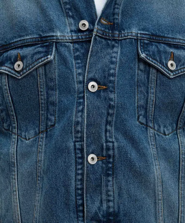 Y Project Giubbotto in denim blu con patch logo 207JA001D22